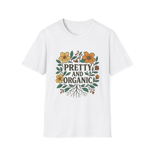 Pretty and Organic Unisex Softstyle T-Shirt – Eco-Friendly Floral Design