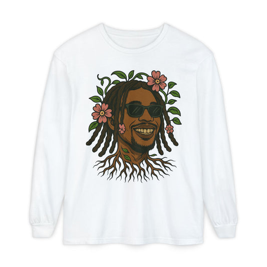 Eco-Friendly Long Sleeve T-Shirt with Floral Design