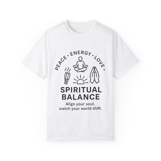 Spiritual Balance Unisex T-Shirt - Peace, Energy, Love Design